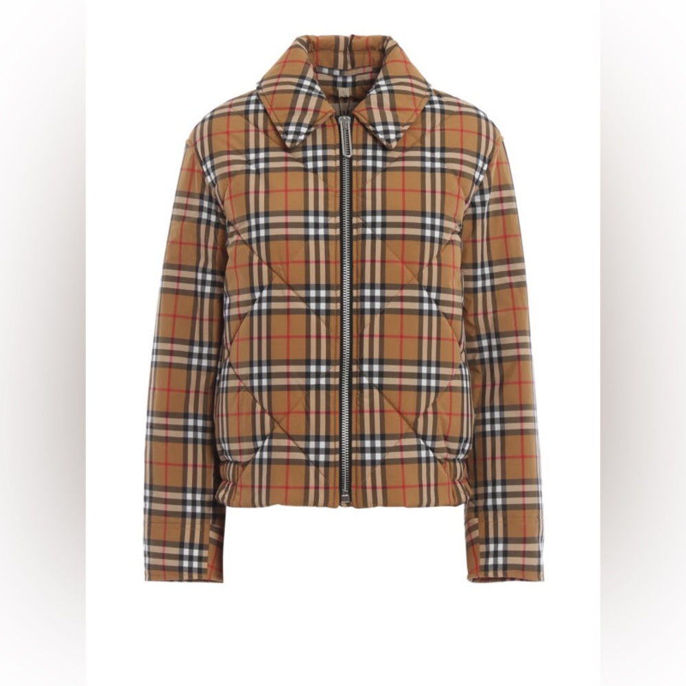 Burberry Beige Vintage Check Print Knowstone Puffer Jacket